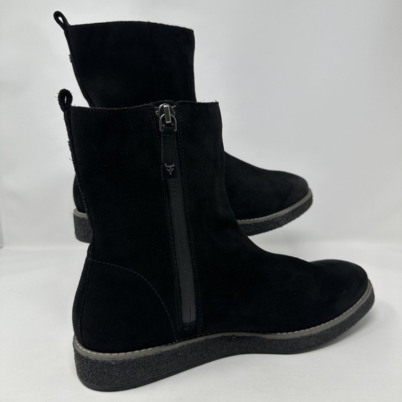 Trask Boots Womens Size 9 / 10 Black Suede Side Zip Ankle Booties Comfort - Picture 2 of 11